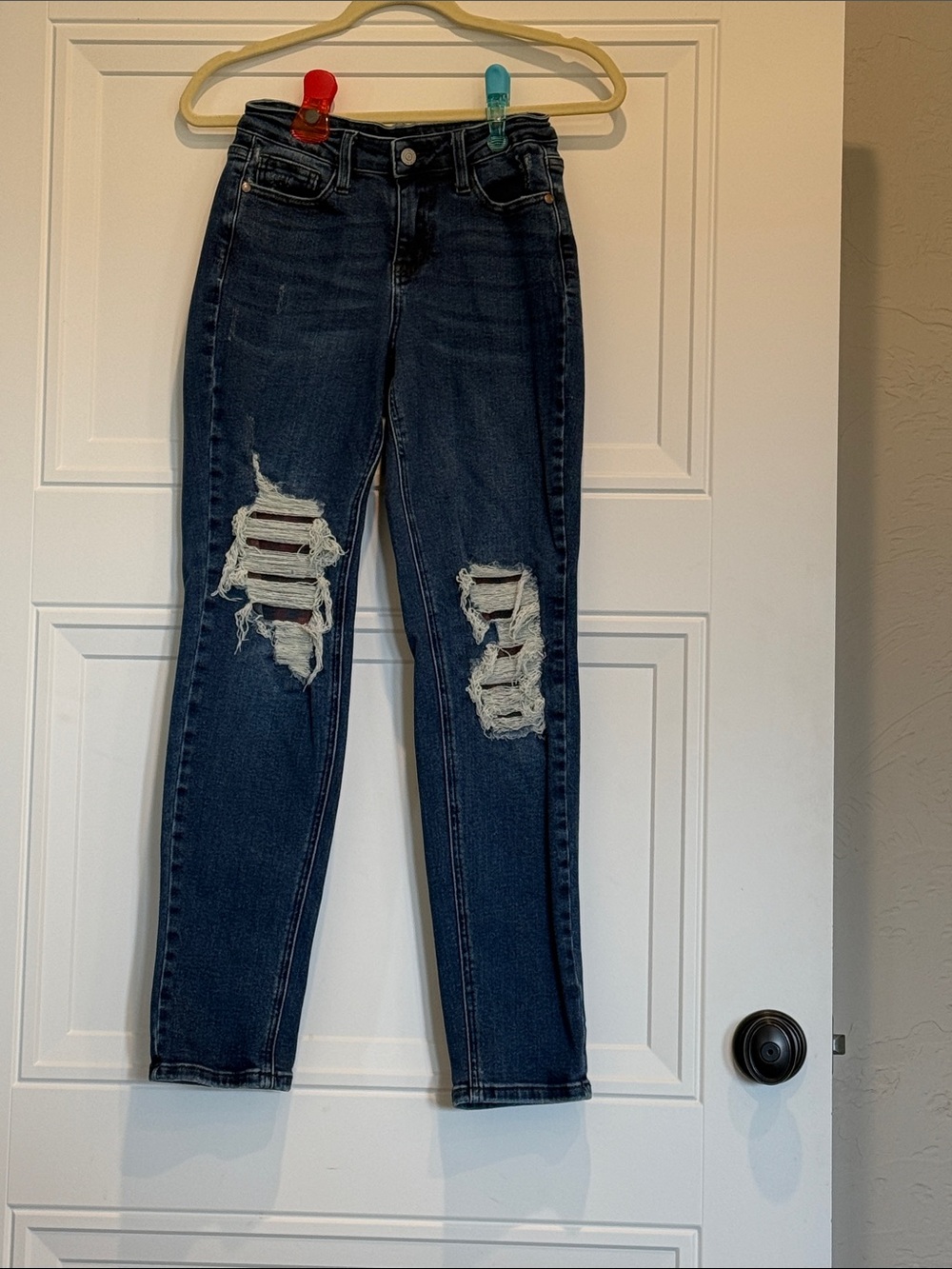 Judy Blue Dark Blue Distressed Skinny Jeans